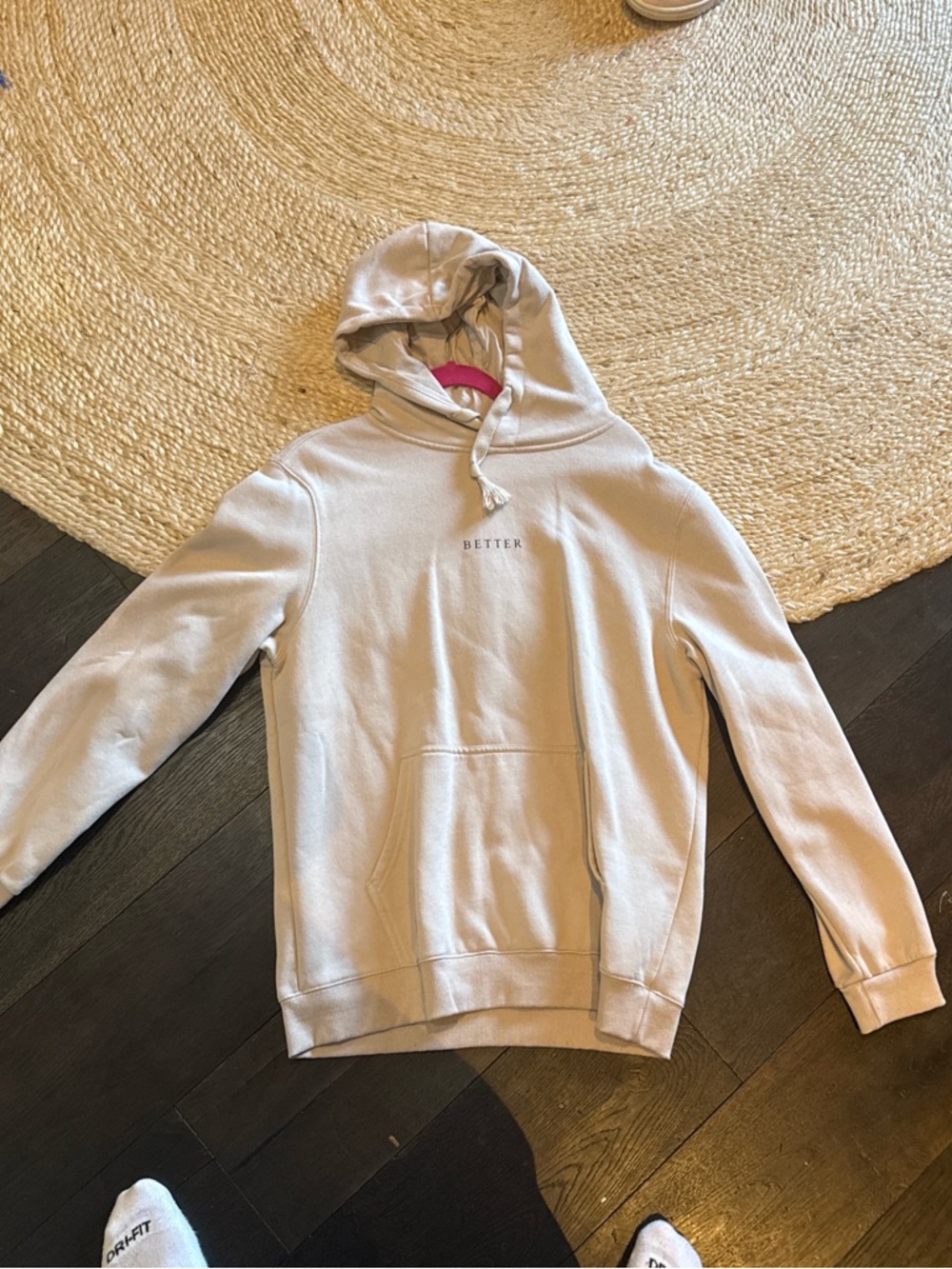 'Better' Logo Light Beige Hoodie